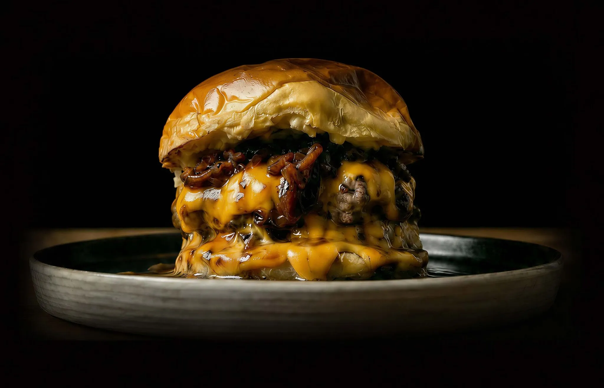 La Real 2.0, hamburguesa con doble queso cheddar de La Real, hamburguesería en Barcelona